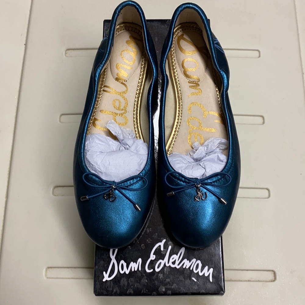 Sam Edelman Felicia Ballet Flats Metallic Teal 7